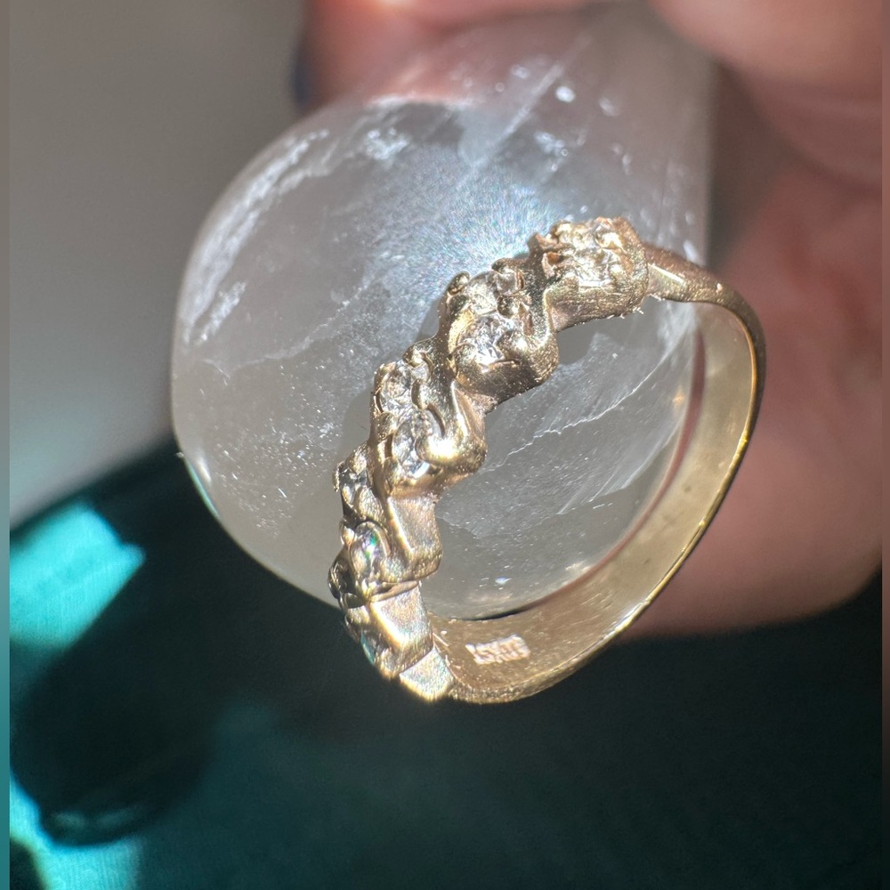 10k Gold Ring with 10 Diamonds